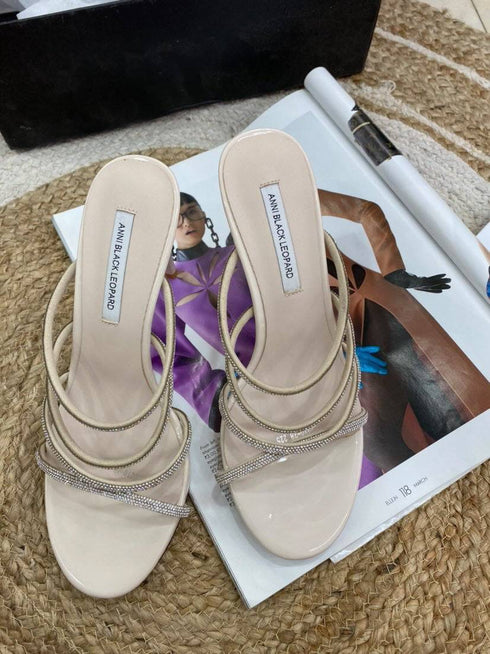 Crystal Embellished Strappy High Heel